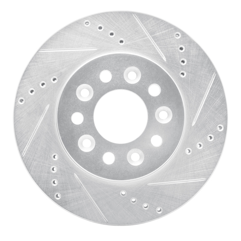 Ford Freestar Brake Rotor (1) - Front Right - R1 Concepts - Drilled & Slotted - Silver - `04-`07